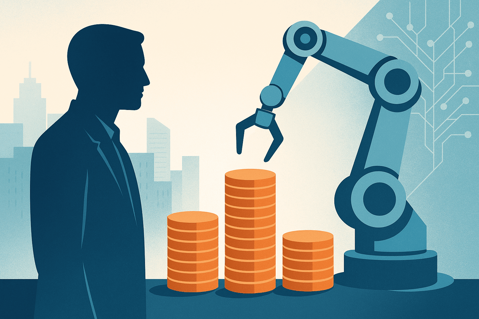 automated economy - editorial illustration for Automated Economy