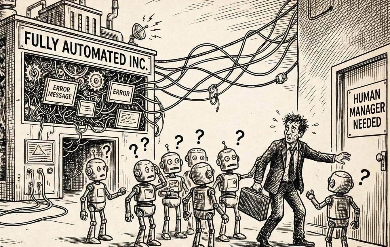 human-free firm - editorial illustration for Human-Free Firm