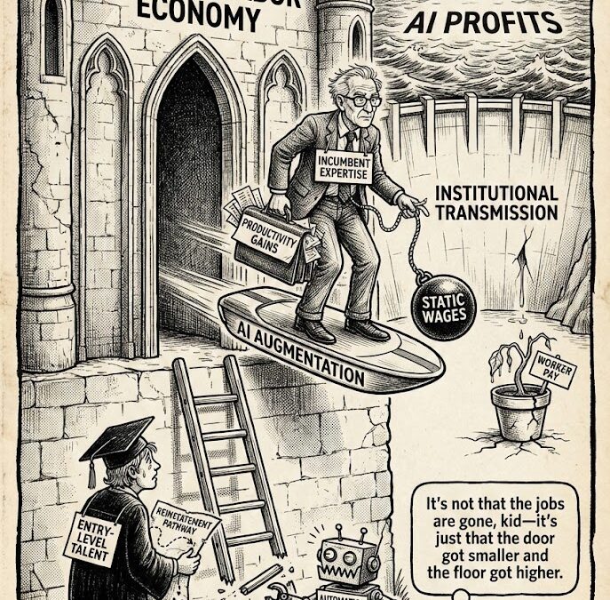 Structural Exclusion, Not Mass Unemployment: Interpreting 2023–2025 AI Labor Evidence